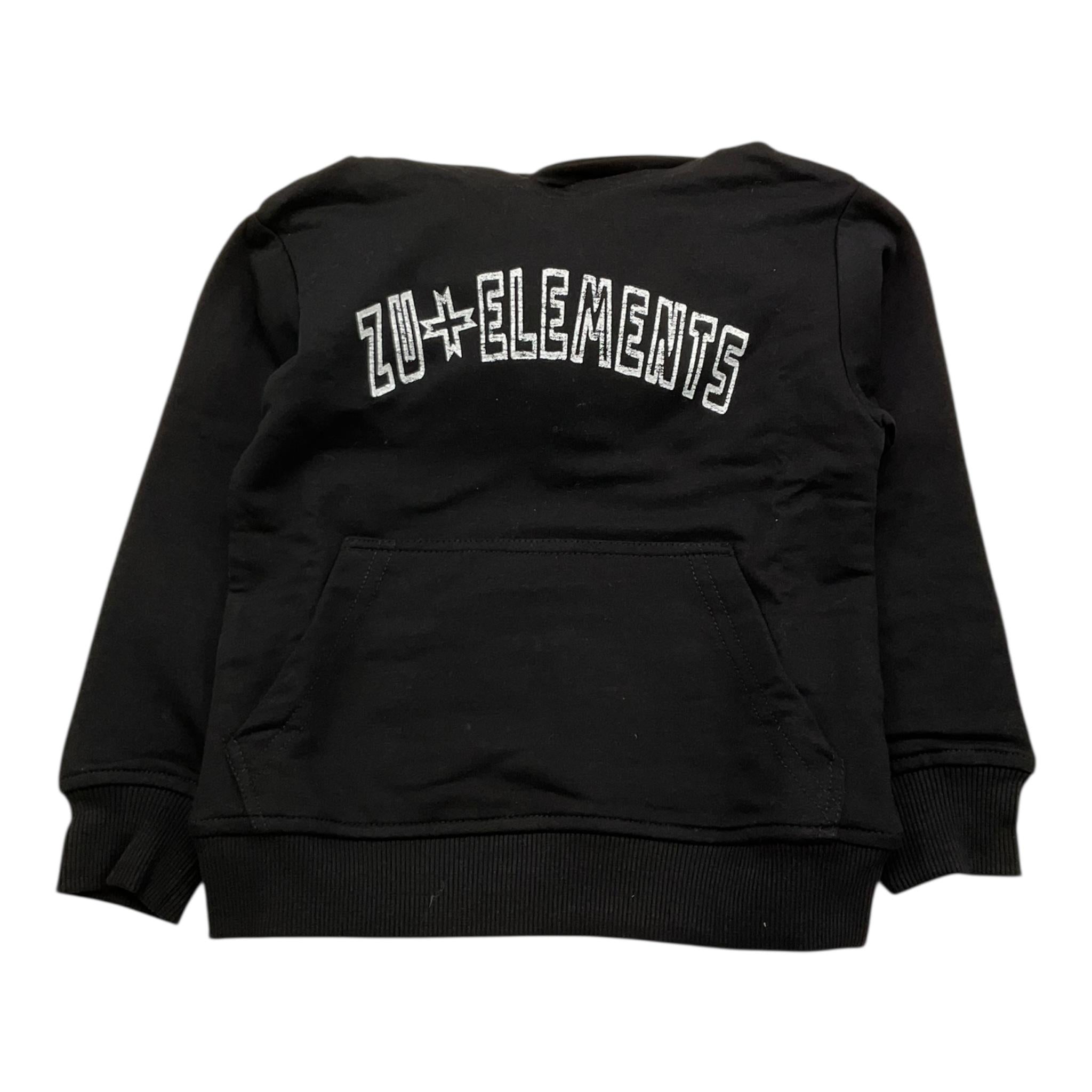 ZU+ELEMENTS felpa tinta unita con stampa e cappuccio Nero per Bambino ZU281 NERO ZU+ELEMENTS 