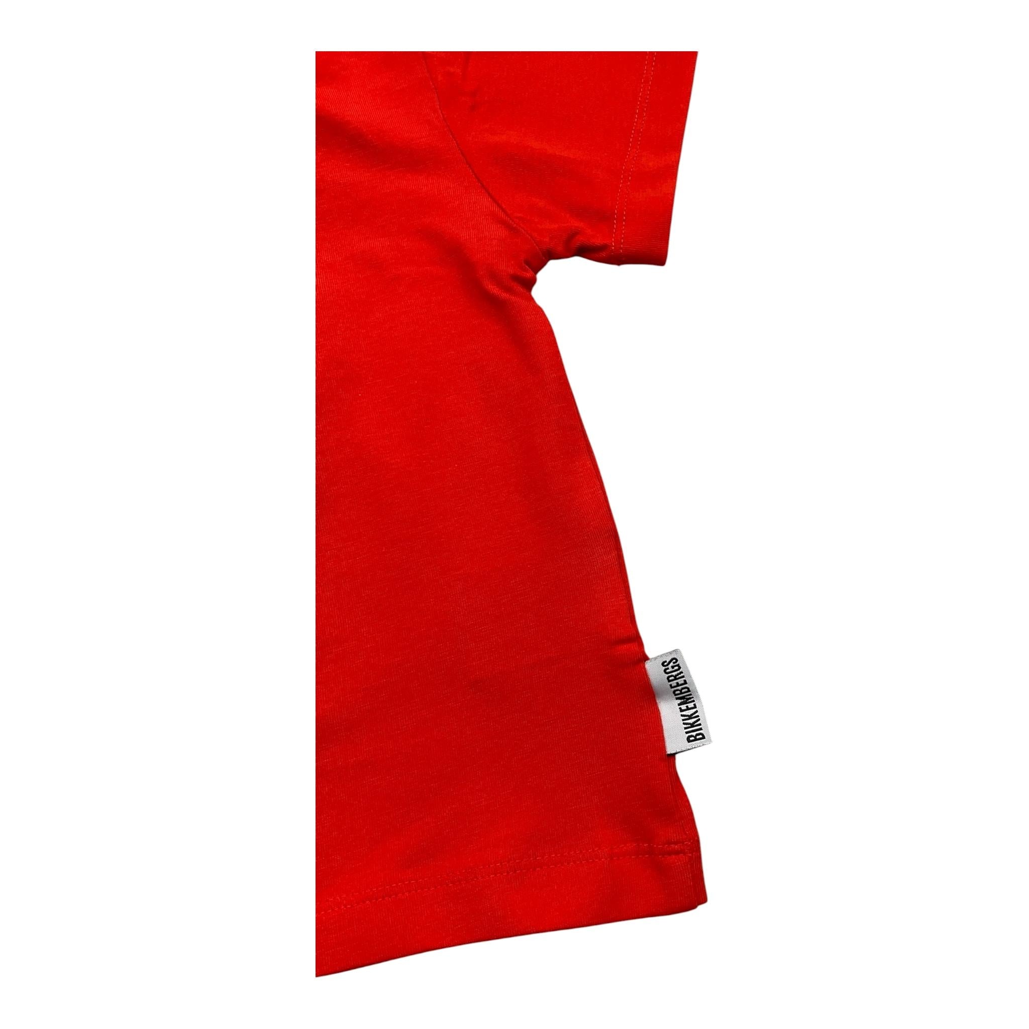 Bikkembergs T-Shirt Girocoll Tinta Unita con Stampa per Neonato BK2516 ROSSO BiKKEMBERGS 