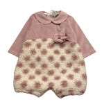 MARLU' pagliaccett tinta unita con fantasia pois Rosa per Neonata IB1023 ROSA MARLU' 