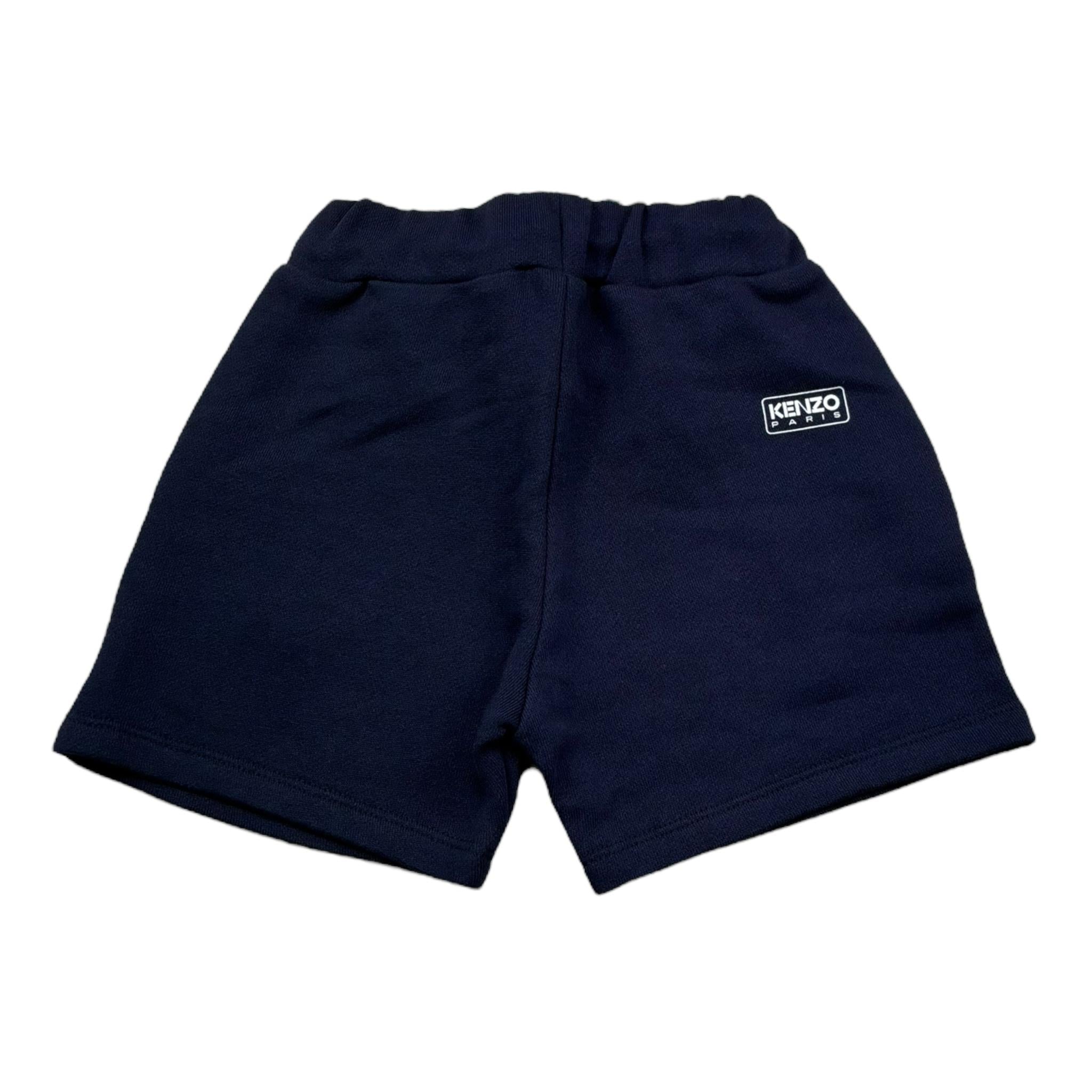 Kenzo Bermuda Felpa Tinta Unita con Logo per Bambino K60969 BLU KENZO 