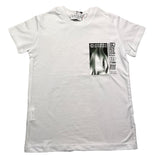 Chiodi Milano T-Shirt Girocollo Tinta Unita Con Stampa In Contrasto Bianco Per Bambino