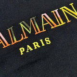 Balmain T-Shirt Girocollo Tinta Unita con Stampa per Neonato BW8541X NERO BALMAIN 