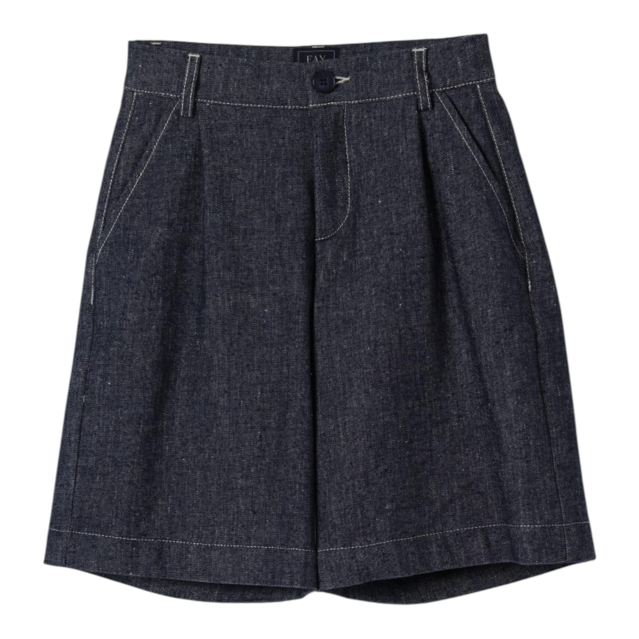 Fay Bermuda In Denim Tinta Unita per Bambino FW6159 BLU FAY 