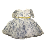 Monnalisa Abito Mezza Manica Tinta Unita Tulle per Neonata 319907 BIANCO MONNALISA 