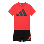 Adidas Completo 2 Pezzi T-Shirt-Bermuda Bicolore per Bambino JC9716 ROSSO/NERO Adidas 