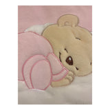 NANAN coperta tinta unita con stampa Rosa per Neonata AI24004R ROSA NANAN 
