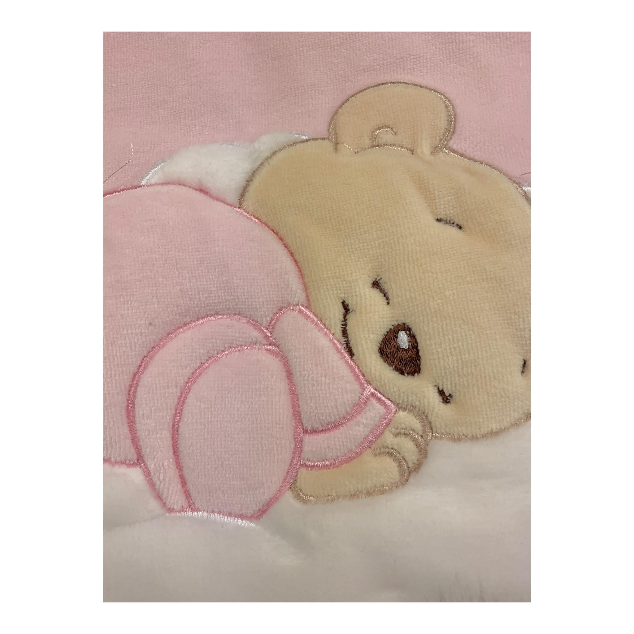 NANAN coperta tinta unita con stampa Rosa per Neonata AI24004R ROSA NANAN 