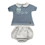 Juliana Completo 2 Pezzi T-Shirt-Coulotte In Maglia Azzurro per Neonato J3057 AZZURRO JULIANA 
