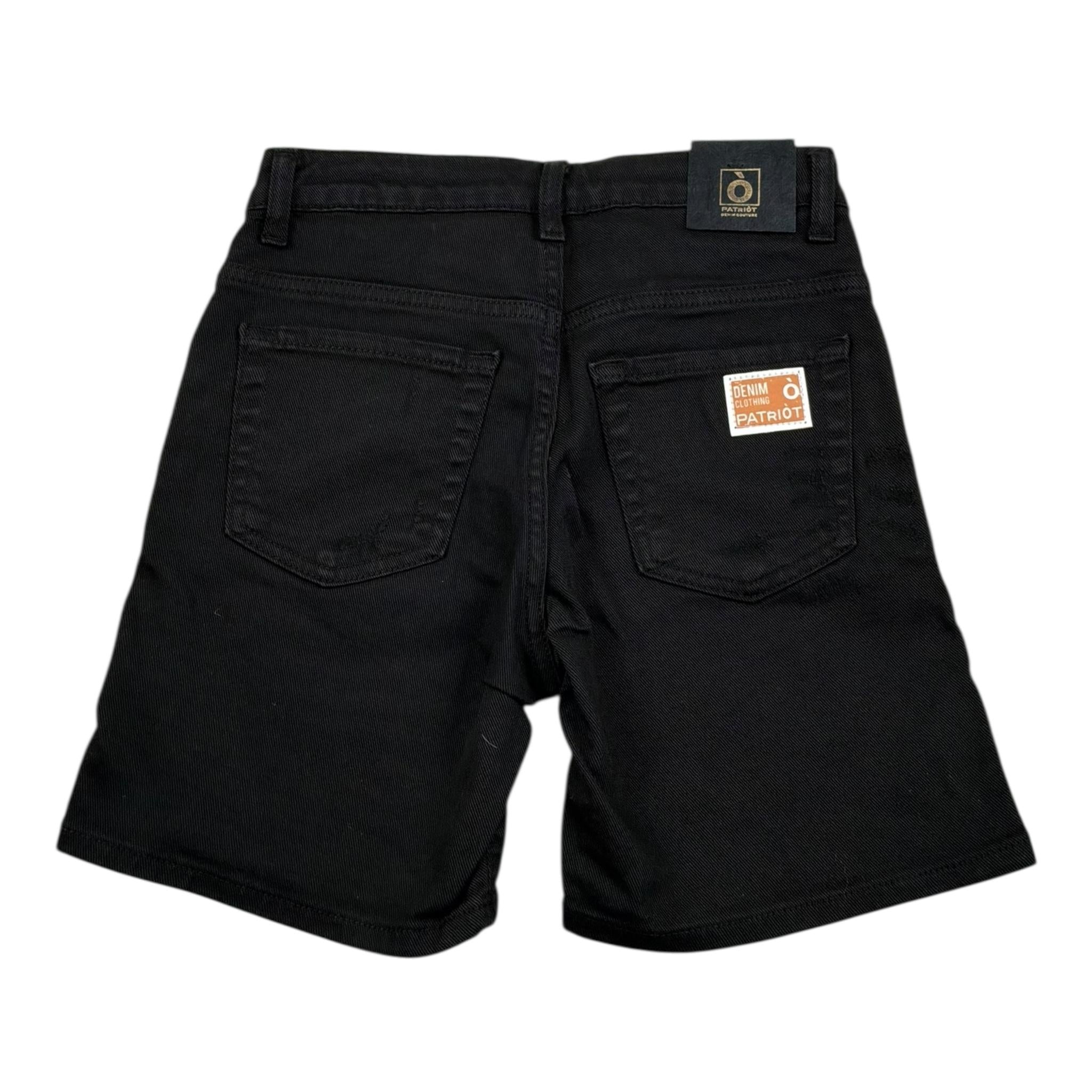 Patriot Bermuda In Denim Tinta Unita con Girovita Regolabile per Bambino PBC1429 NERO PATRIOT 