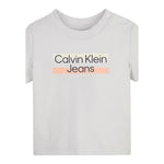 Calvin Klein T-Shirt Tinta Unita Girocollo con Stampa per Bambino IN0IN00068J GRIGIO CALVIN KLEIN 