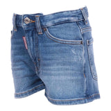 Dsquared2 Short In Denim Tinta Unita per Bambina DQ0787 BLU DSQUARED2 