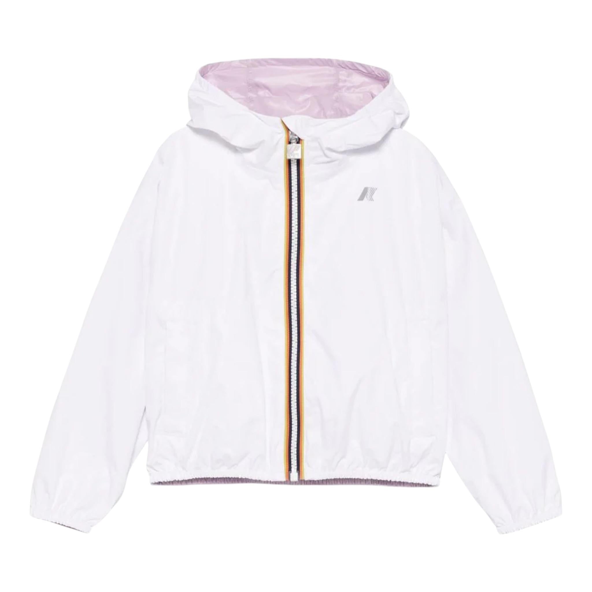K-Way Giubbino Reversibile Bicolore per Bambina K41337WXX BIANCO/ROSA K-WAY 