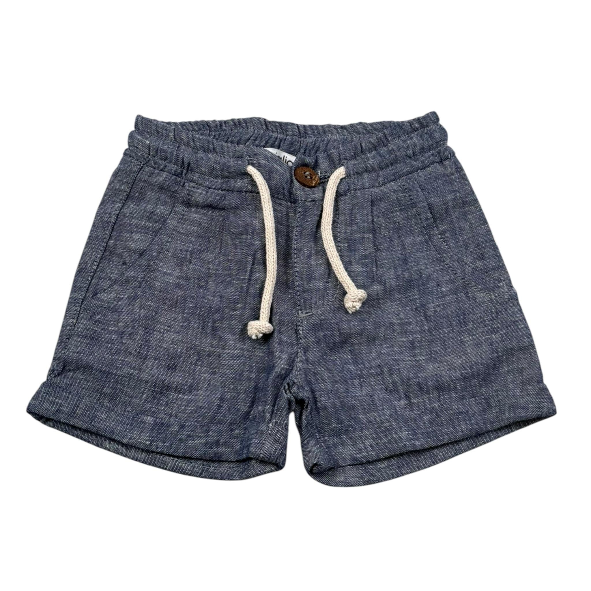 Siviglia Bermuda Tinta Unita con Elastico In Vita per Neonato SVNSO17308 BLU SIVIGLIA 