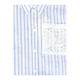 Twinset Camicia Tinta Unita con Fantasia A Righe per Bambina 251GJ2472X BIANCO/AZZURRO TWINSET 