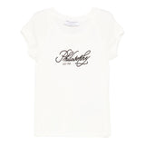 Philosophy T-Shirt Girocollo Tinta Unita con Stampa per Bambina I1E617 PANNA PHILOSOPHY 