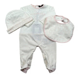 John Richmond Set Tutina-Cappello-Bavette Bicolore per Neonata RLP26001TUA BIANCO/ROSA JOHN RICHMOND 