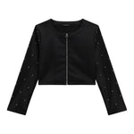 Guess Giubbino In Ecopelle Modello Crop con Zip per Bambina J4RL06WE8D0 NERO GUESS 