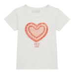 Guess T-Shirt Girocollo Tinta Unita con Stampa In Rilievo per Bambina K4RI18K6YW BIANCO GUESS 