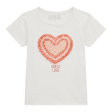 Guess T-Shirt Girocollo Tinta Unita con Stampa In Rilievo per Bambina K4RI18K6YW BIANCO GUESS 