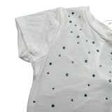 M+E' T-Shirt Girocollo Tinta Unita con Brillantini per Bambina UE1786J BIANCO M+E' 