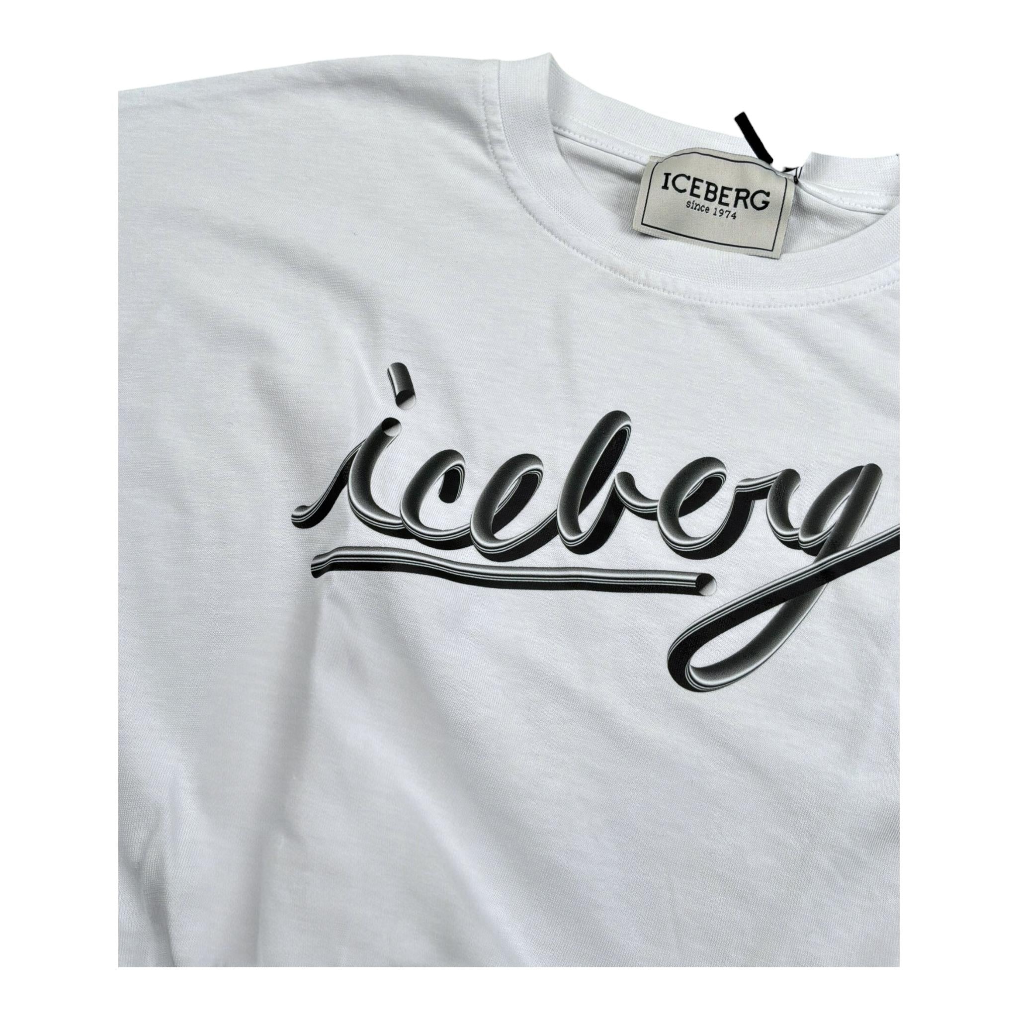 Iceberg T-Shirt Girocollo Tinta Unita con Stampa per Bambina TSICE5159JX BIANCO ICEBERG 