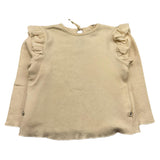 PETIT INDI maglia tinta unita con rouches Panna per Bambina AW24BK5207 PANNA PETIT INDI 