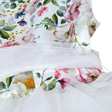 Childrenfashionatelier Abito Cerimonia Tinta Unita con Fantasia Fiori per Bambina 523 BIANCO CHILDRENFASHIONATELIER 