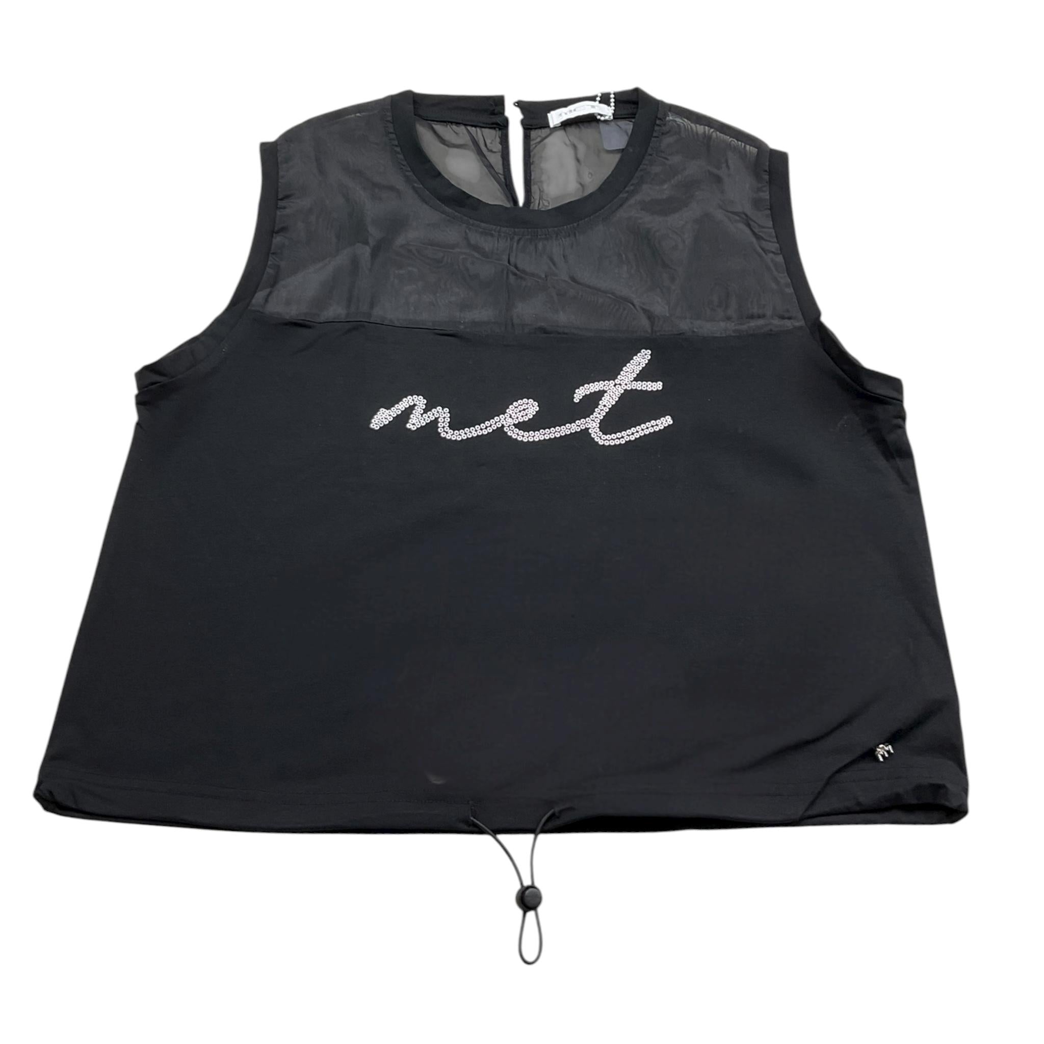 Met Cantta Tinta Unita con Stampa per Bambina ME327 NERO MET 