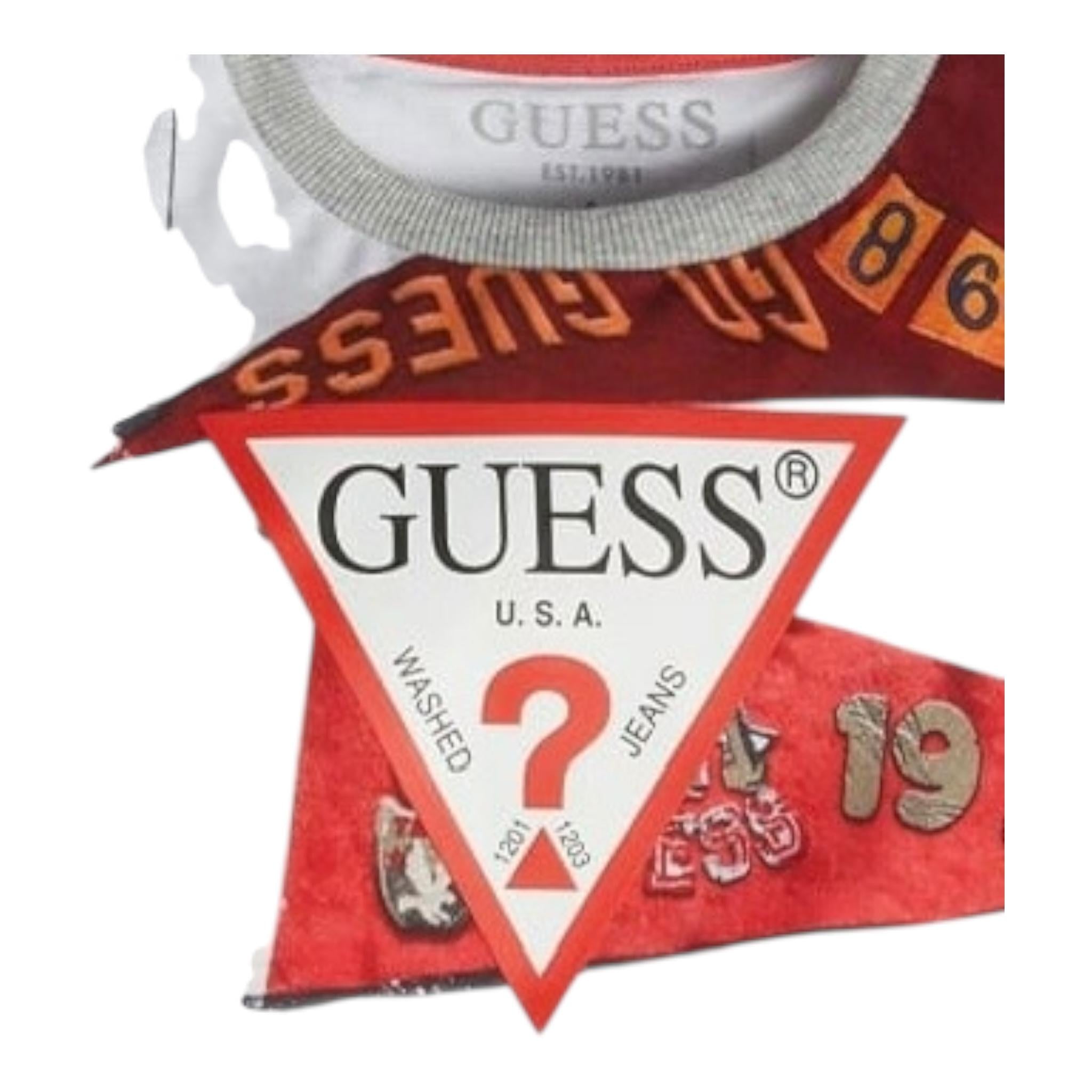 Guess T-Shirt Gircollo Tinta Unita con Stampa per Neonato N3RI06K8HM3 GRIGIO GUESS 