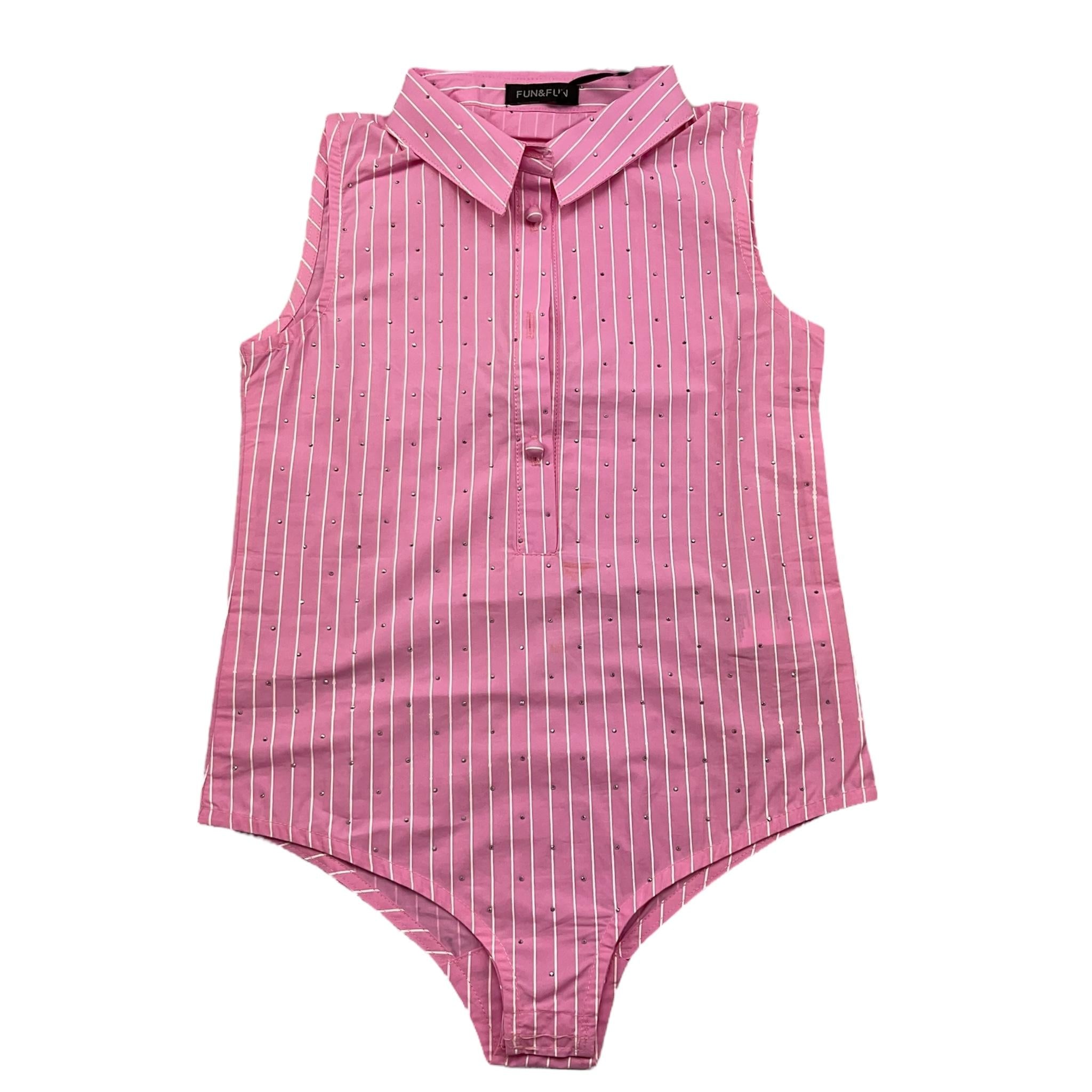 Fun & Fun Body Giromanica Tinta Unita con Brillantini per Bambina FBBD01361 ROSA FUN & FUN 