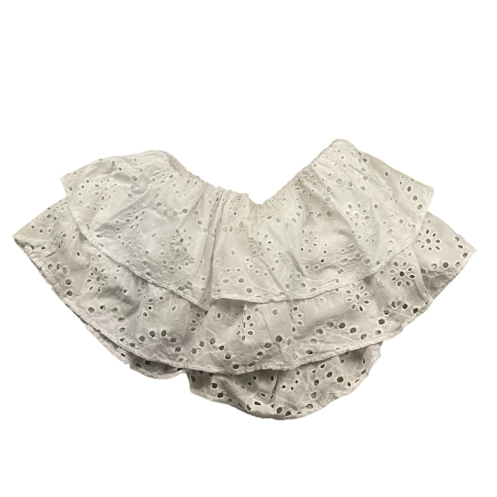 Met Top Tinta Unita In Pizzo Sangallo per Bambina ME366 BIANCO MET 