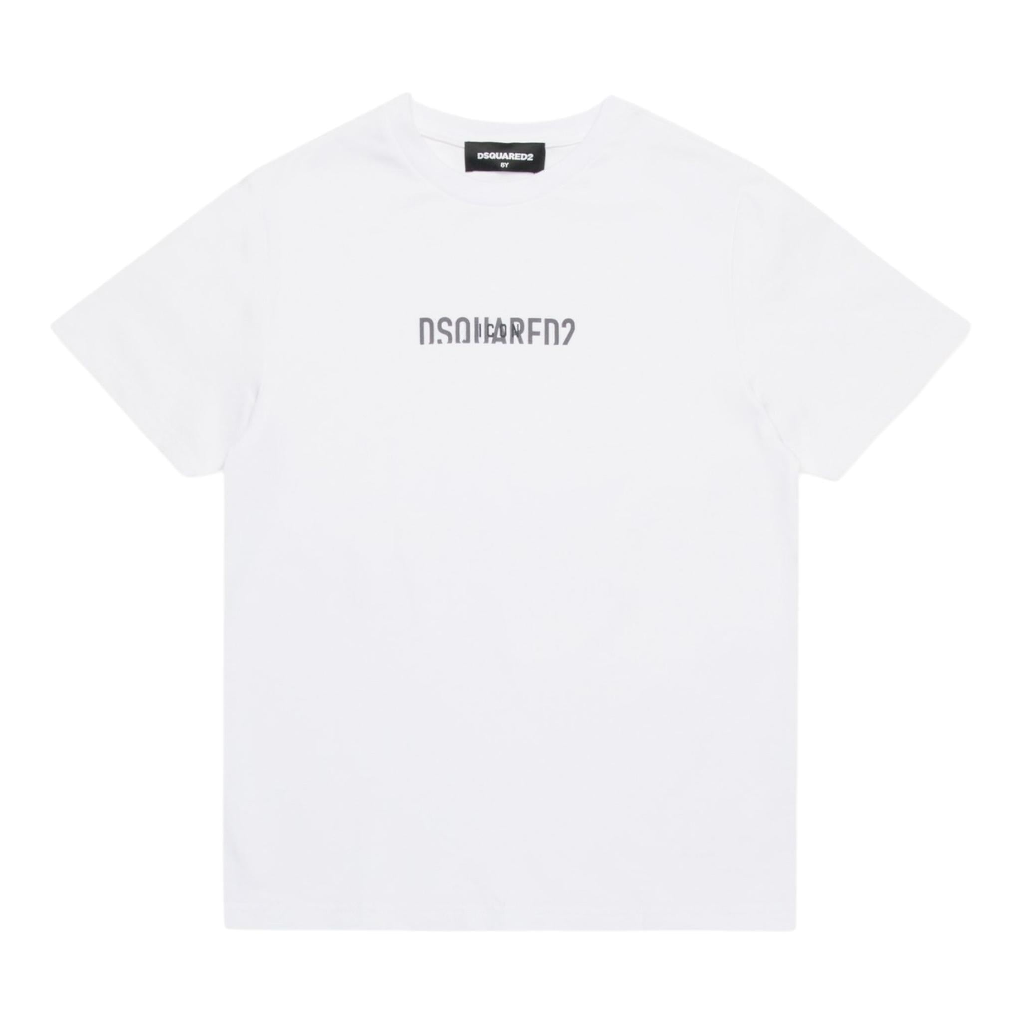DSQUARED2 t-shirt girocollo tinta unita con logo Bianco per Bambino DQ2652 BIANCO DSQUARED2 