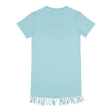 Saint Barth Abito Mezza Manica Tinta Unita con Ricami per Bambina SBWOOD AZZURRO SAINT BARTH 