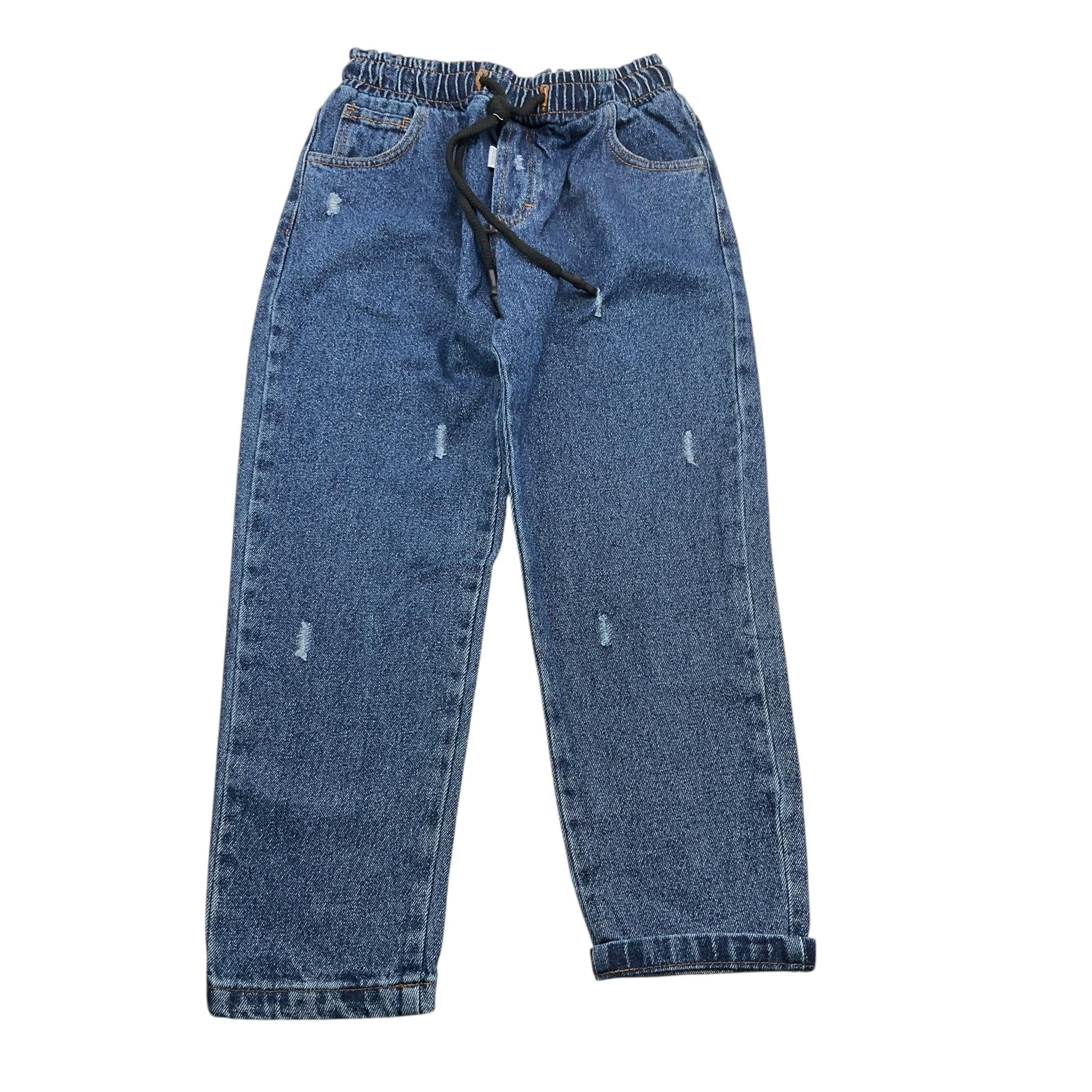 REBEL jeans tinta unita con elastico in vita Blu per Bambino 562 BLU REBEL 