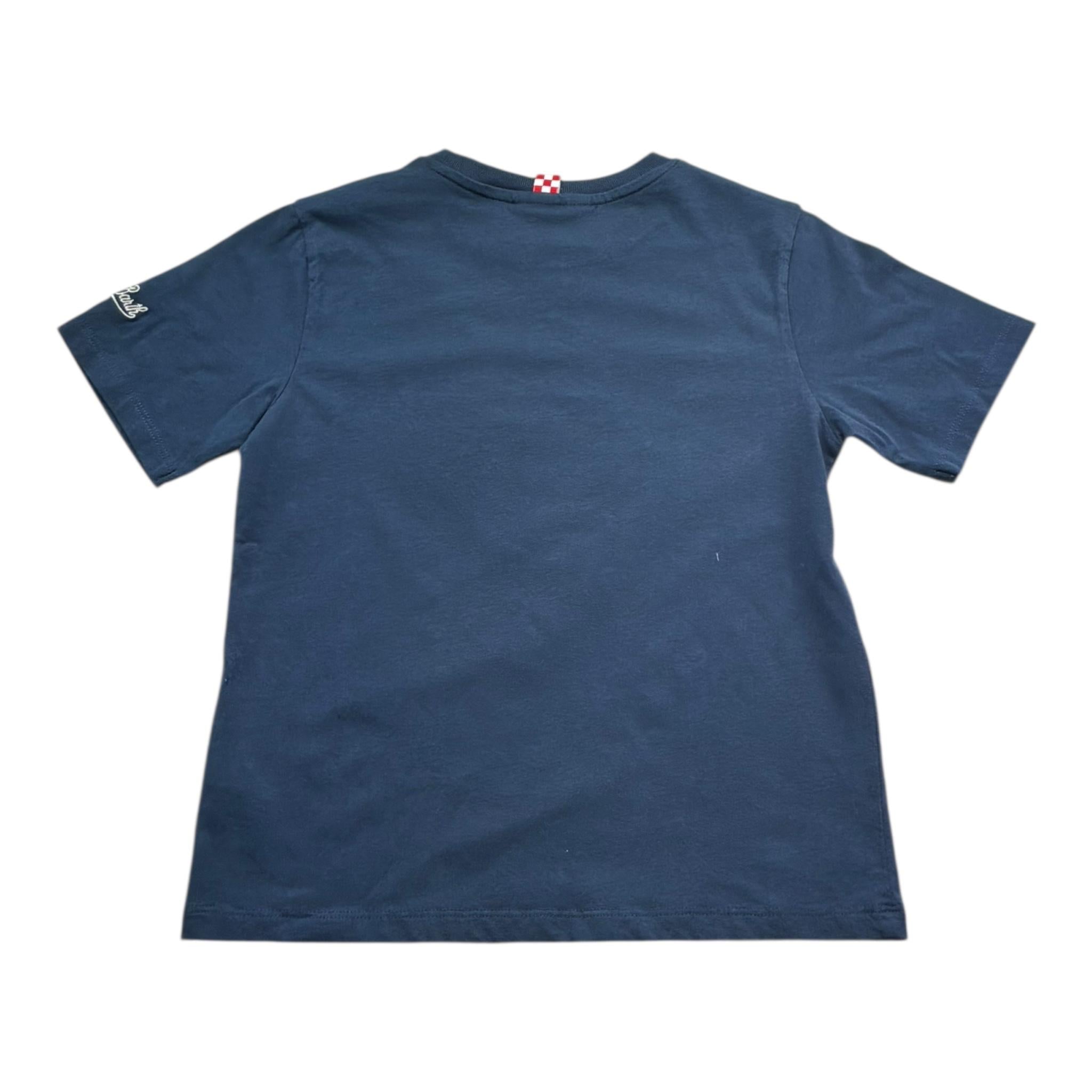 Saint Barth T-Shirt Girocollo Tinta Unita con Stampa per Bambino 01216L BLU SAINT BARTH 