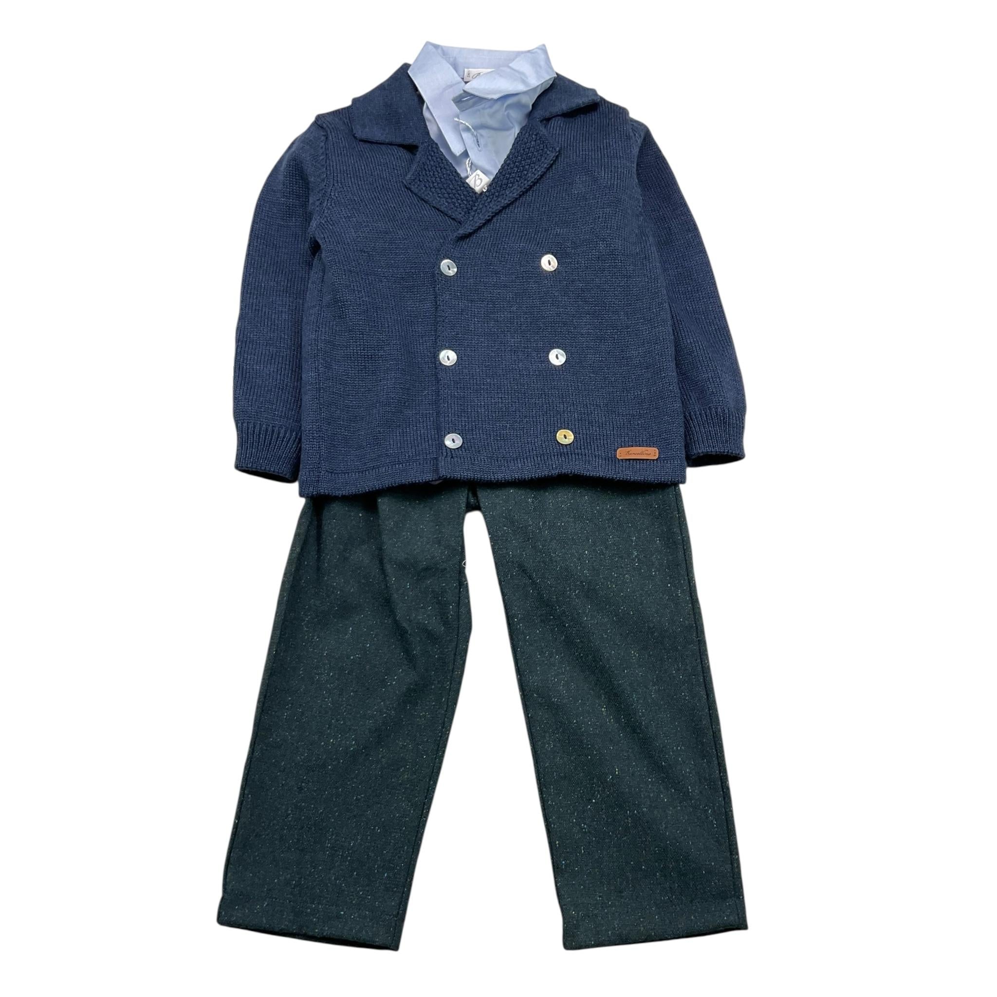 BARCELLINO completo 4 pezzi camicia-pantaloni-giacca-papillon Blu per Neonato 115314 BLU BARCELLINO 