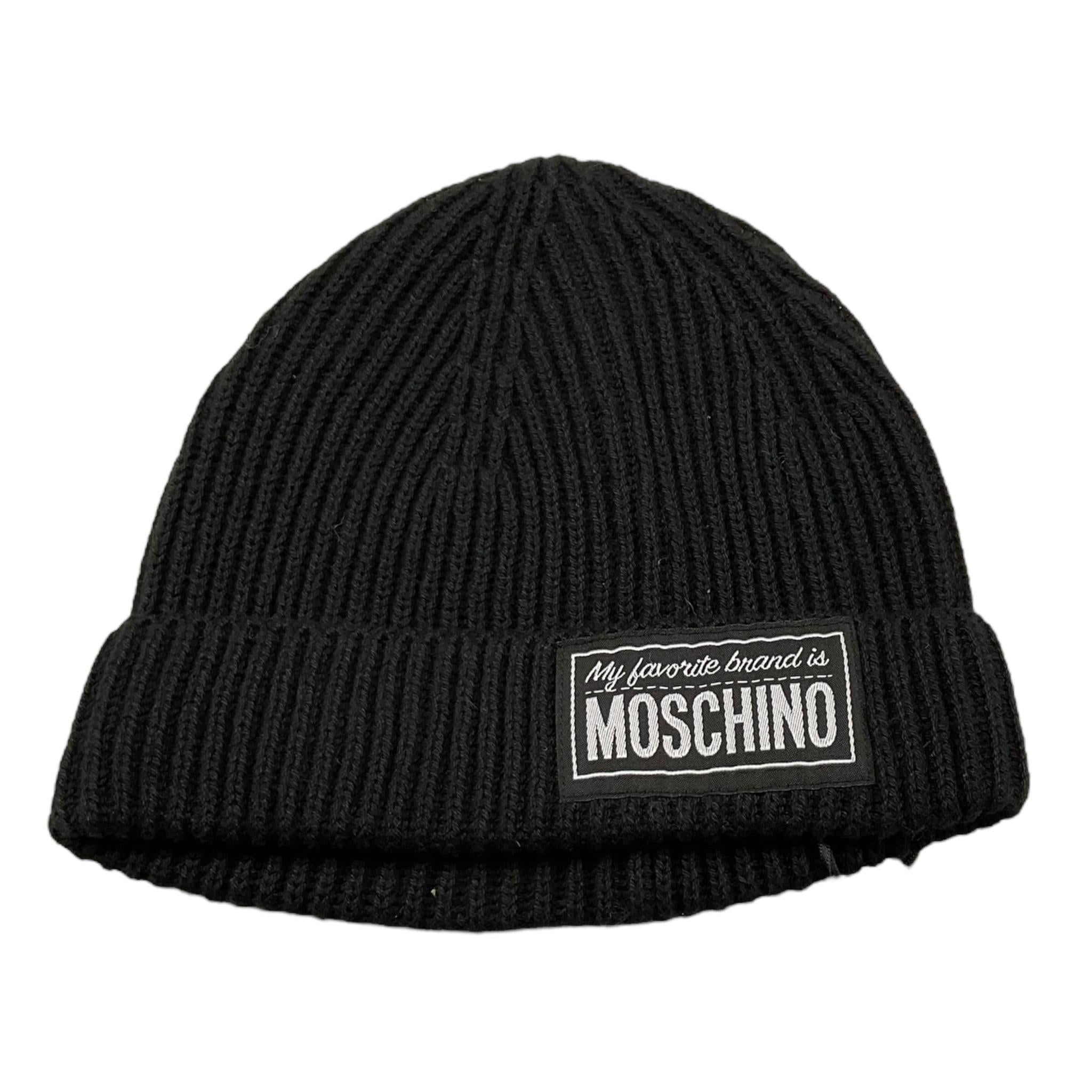 MOSCHINO cappelli tinta unita con stampa logo Nero per Bambina HUXO2I NERO MOSCHINO 