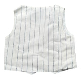 Please Gilet Tinta Unita con Fantasia A Righe per Bambino JH02131B73J BIANCO PLEASE 