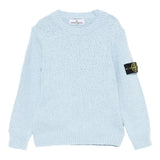 Stone Island Maglia Girocollo Tinta Unita con Logo per Bambino K1S165100019 AZZURRO STONE ISLAND 