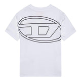 Diesel T-Shirt Girocollo Tinta Unita con Logo per Bambino J02276X BIANCO DIESEL 