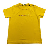 Daniele Alessandrini T-Shirt Girocollo Tinta Unita Con Stampa Logo Giallo Per Neonato
