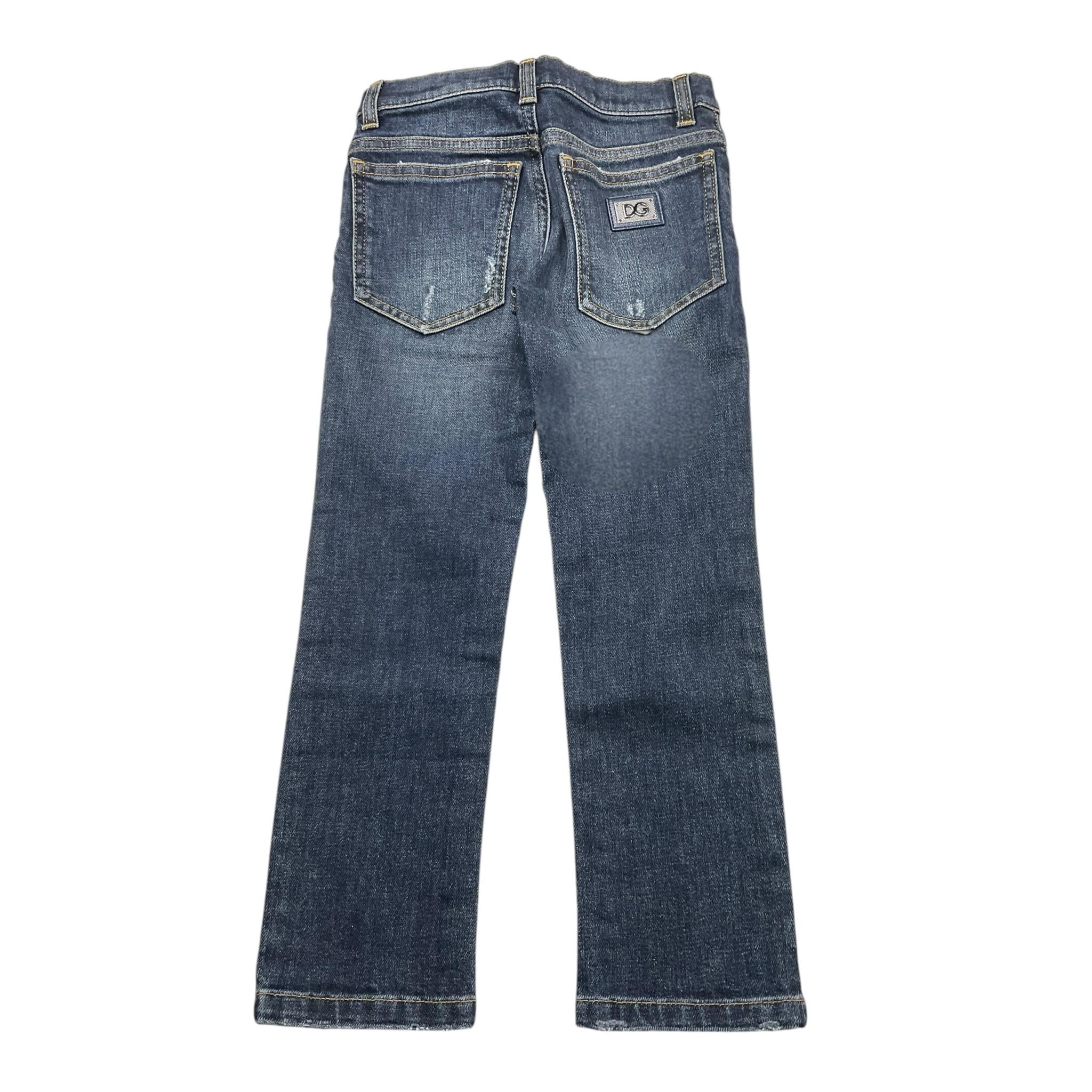 DOLCE & GABBANA jeans tinta unita con girovita regolabile Blu per Bambino L42F05 BLU DOLCE & GABBANA 
