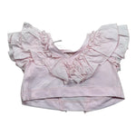 Monnalisa Top Giromanica tinta unita con Rouches Rosa per Neonata 17A300 ROSA MONNALISA 