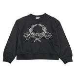 MOSCHINO felpa girocollo tinta unita con stampa Nero per Bambina HRF07Y NERO MOSCHINO 