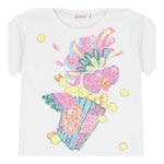 Billieblush T-Shirt Tinta Unita con Brillantini per Bambina U20924 BIANCO BillIEBLUSH 