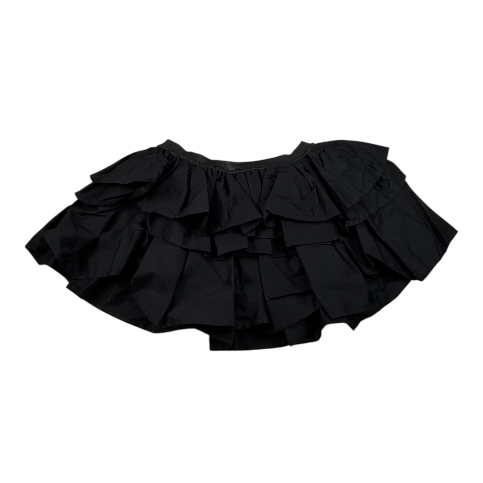 Dou Dou Gonna Tinta Unita con Balze E Elastico In Vita per Bambina DW7A61XX NERO DOU DOU 