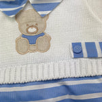 La Sartoria Dei Piccoli Pagliaccetto Bicolore con Stampa per Neonato LP004 BIANC/BLU LA SARTORIA DEI PICCOLI 