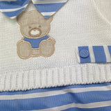 La Sartoria Dei Piccoli Pagliaccetto Bicolore con Stampa per Neonato LP004 BIANC/BLU LA SARTORIA DEI PICCOLI 