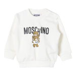 MOSCHINO felpa chiusa girocollo tinta unita con stampa Panna per Neonato MUF05J PANNA MOSCHINO 