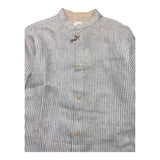 Eleventy Camicia Tinta Unita Con Collo Coreano E Fantasia A Righe Bianco Per Bambino